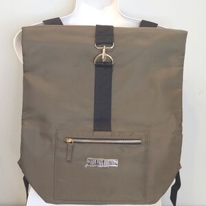 Jean Paul Gaultier Parfums Army Green Nylon Weekender roll top backpack gym bag
